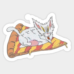 Flying Pizza Cat Pisittu Aresti - by Miskel Design Sticker